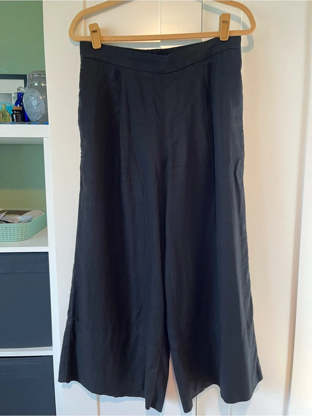 Banana Republic Black Wide-Leg Crop Pants